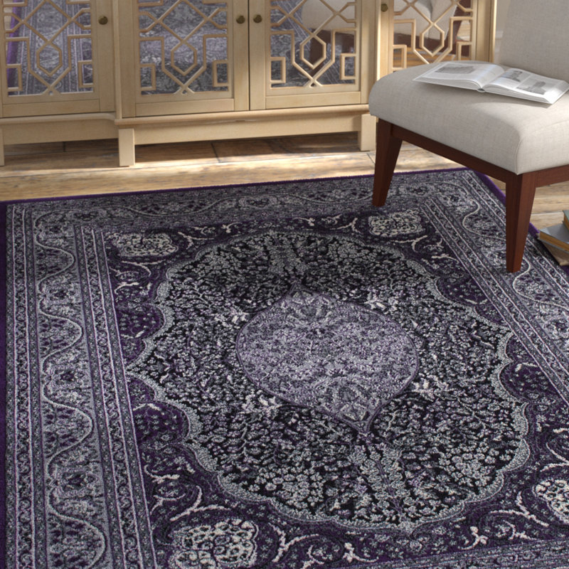 Bloomsbury Market Inouye HighEnd Ultra Dense Floral Art Deco Raspberry